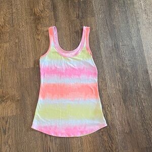 No Boundaries Pink and Yellow Tie-Dye Tank Top